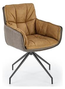 Scaun dining modern K523, maro/negru, stofa/piele ecologica, 61x61x85