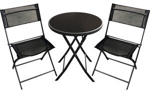 Set mobilier balcon Garden Place 3 piese 2 locuri negru