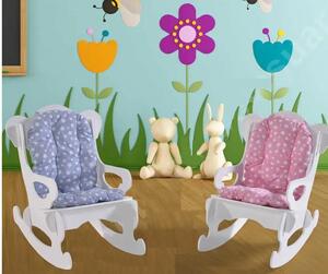 Scaun balanosoar copii, Baby Puzzle Homs, alb/roz, 40x70x65 cm, MDF
