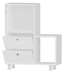 Mobilier baie cu 4 spatii depozitare Functional Homs , 67.4 x 87 x 29.5 cm, alb