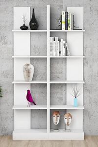 Biblioteca / etajera carti, Twin Homs, alb, 187 x 100 x 25.8, PAL