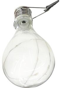 Lampă solară cu LED Flink 3 lumeni 3000K, glob bec transparent