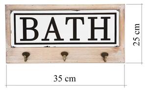 Cuier pentru prosoape cu 3 agatatori Bath Homs 35 x 25 cm, maro rustik