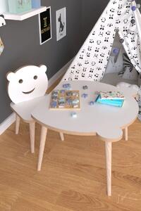 Set masa+ 1 scaun pentru copii Panda Homs,Alb