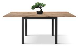 PAZZO DESIGN Masă extensibilă Giuliano, stejar rustic, melaminat, fabricată în Italia, bază neagră, 90 x 90 x 76,5 cm | Aosom Romania