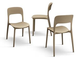PAZZO DESIGN Set de 4 scaune Luana gri porumbel din polipropilenă | Aosom Romania