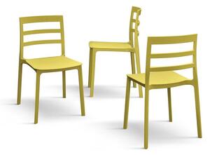 PAZZO DESIGN Set de 4 scaune Luca galbne din polipropilenă | Aosom Romania