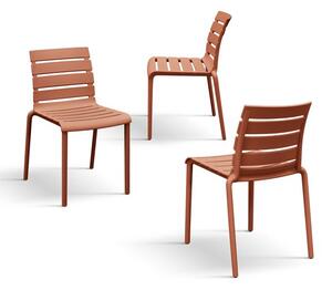 PAZZO DESIGN Set de 6 scaune Brad Portocaliu, din polipropilenă | Aosom Romania