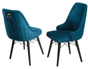 Set masa extensibila cu 4 scaune tapitate Homs Smarald 130-x-80-cm