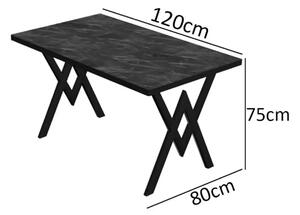 Set Masa cu 4 Scaune Bucatarie, negru,120x80x75 cm, 30050SET