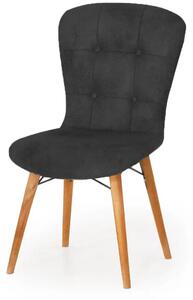 Scaun living tapitat negru-nuc Beluga Homs