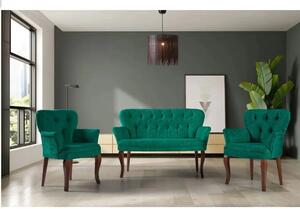 Set canapea 2 locuri cu 2 fotolii, Cafe Homs,verde
