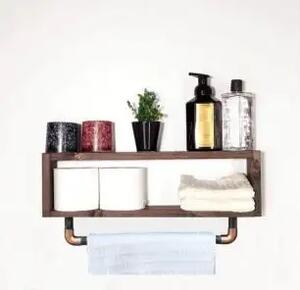 Suport prosop din lemn-metal Industrial Homs,seria wood 48x10 x 25 cm,700165