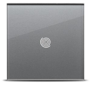 Panou sticlă securizată Pulsar Touch NS 1T gri 86x86mm pentru întrerupător tactil modern, finisaj elegant rezistent la zgârieturi, montaj încastrat