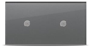 Panou Dublu Sticlă Securizată 4mm Gri Pulsar Touch NS 1T+1T pentru Întrerupătoare Tactile Moderne, Aspect Elegant, Montaj Încastrat, Ideal Case