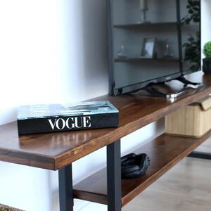 Resigilat:Comoda tv din lemn cu picioare metal Homs,200 cm,A-620 nuc-negru,30104