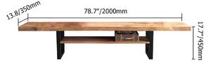 Resigilat:Comoda tv din lemn cu picioare metal Homs,200 cm,A-620 nuc-negru,30104