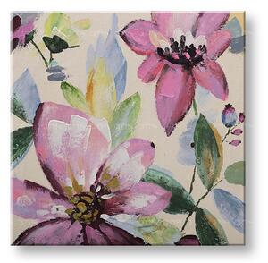 Tablou de perete pictat FLOWERS 1 parte CFAZH5769C6E1 - 60x60 cm