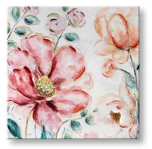 Tablou de perete pictat FLOWERS 1-parte 70x70 cm CWF11237WE1