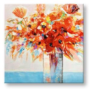 Tablou de perete pictat FLORI IN A VASE 1-parte 70x70 cm CWF1180WE1
