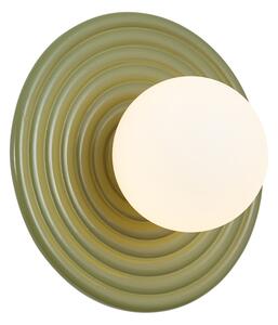 Lampă de perete retro verde cu opal rotund 20cm IP44 - Lila