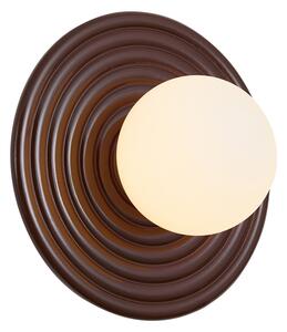 Lampă de perete retro Maro cu opal rotund de 20cm IP44 - Lila