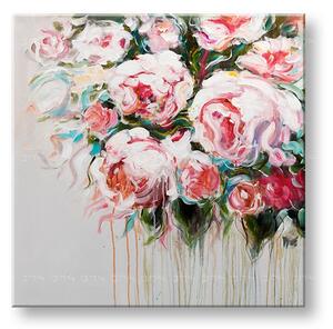 Tablou de perete pictat FLOWERS 1 parte CWF1671WE1 - 70x70 cm