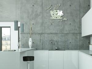 Ceas de perete modern COFFE TIME 3D WHITE NH045-white