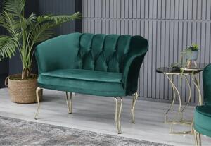 Set canapea Viena Homs textil verde-auriu,30703