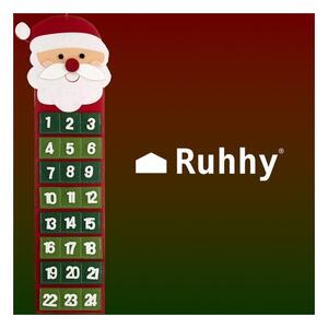 Calendar advent material textil, 24 buzunare, reutilizabil, snur prindere, 67,5x20 cm