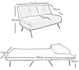 Canapea extensibilă 2 locuri, Sidney, Homs bej-gri,20038