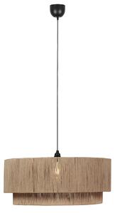 Lampă suspendată Japandi neagră cu frânghie maro 60cm - Smilla