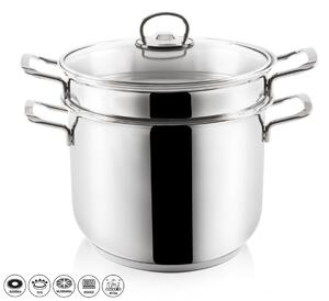 Oală de paste Orion Anett, 3 piese, din inox, 6 l