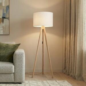 TK Lighting Lampadar Grand, crem/pin, înălțime 145 cm, E27, Lemn, Camera de zi / sufragerie, Lemn, Modern, Tripod