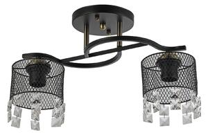 Lustra Clasica Elegance Klausen Lustros PL2 2xE27 Metal Negru si Sticla 41x23x26 cm Corp Iluminat Interior pentru Living Dining Hol Design Rafinat