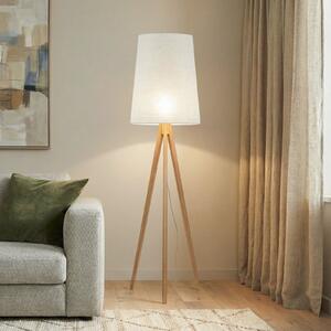 TK Lighting Lampadar Walz, crem, lemn, înălțime 175 cm, E27, Bej, Camera de zi / sufragerie, Lemn, Modern, Tripod
