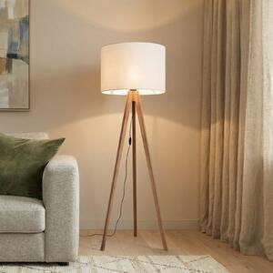 TK Lighting Lampadar Grand, crem/nuc, înălțime 145 cm, E27, Lemn, Camera de zi / sufragerie, Lemn, Modern, Tripod