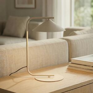 TK Lighting Lampa de masă Lume, crem, metal, înălțime 42 cm, Bej, dormitor, Metal