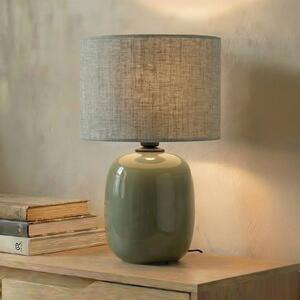 TK Lighting Lampa de masă Melody, verde măslin, textilă, înălțime 48 cm, E27, Verde, Camera de zi / sufragerie, Țesătură / Textil