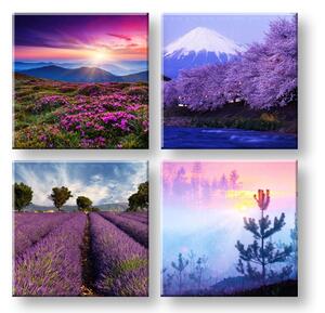 Tablou canvas Everywhere purple colaj 4 piese XOBKOL21E42