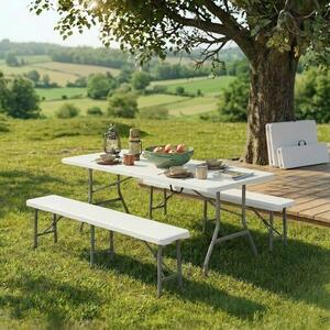 Set catering/camping - masă ESSEN + 2x bancă LINDAU