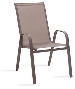 Set de gradina masa si scaune 3 bucati Watson-Calan metal negru-textilena maro 70x70x70cm