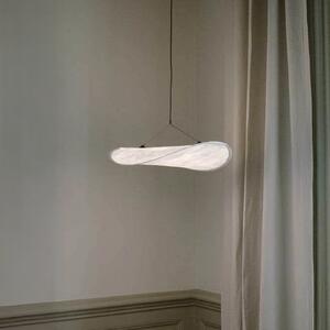 New Works Lampă suspendată LED Tense, Ø 55 cm, albă, dimabilă, reglabil, Alb, Camera de zi / sufragerie, Țesătură / Textil, Scandinavă