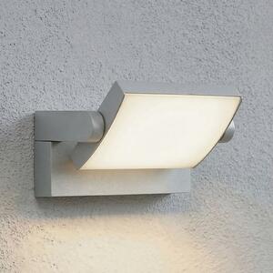 Lindby Lampa de perete pentru exterior LED Sherin, gri deschis, IP54,, Gri, Aluminiu, Modern