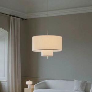 New Works Lampă suspendată Margin, Ø 90 cm, alb, E27, reglabil, Alb, Camera de zi / sufragerie, Țesătură / Textil, Scandinavă