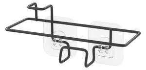 Organizator pentru chiuvetă negru mat autoadeziv din metal Lava – Metaltex