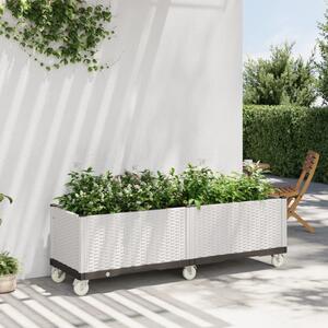 Jardinieră de grădină cu picioare, alb, 160x50x54 cm, PP