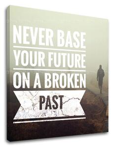 Tablou canvas motivațional Never base your future_002