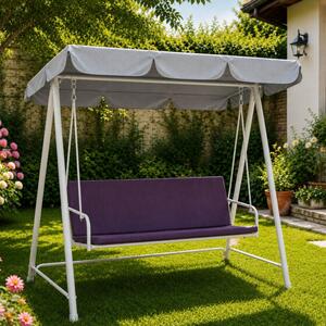 Perna balansoar gradina 150x50x50 cm, doua segmente, husa detasabila, mov