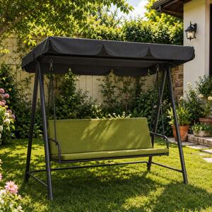 Perna balansoar gradina 150x50x50 cm, doua segmente, husa detasabila, verde